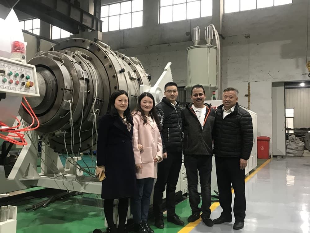 XinRong PE1200 pipe production line in Nigeria