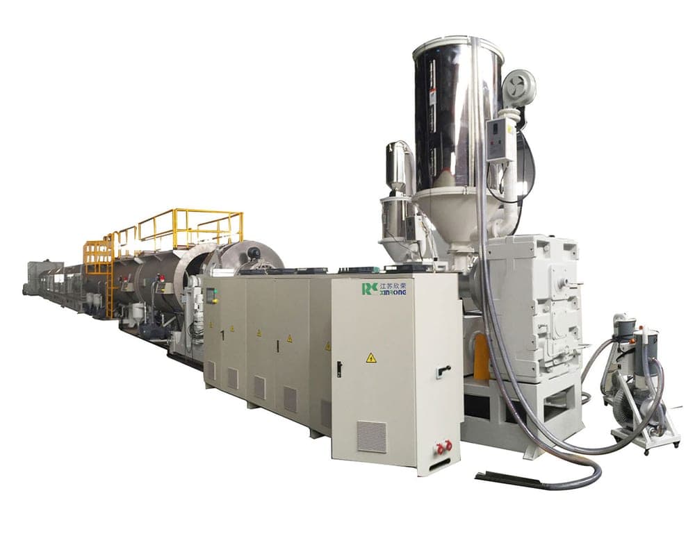 Complete PE pipe extrusion production line overview