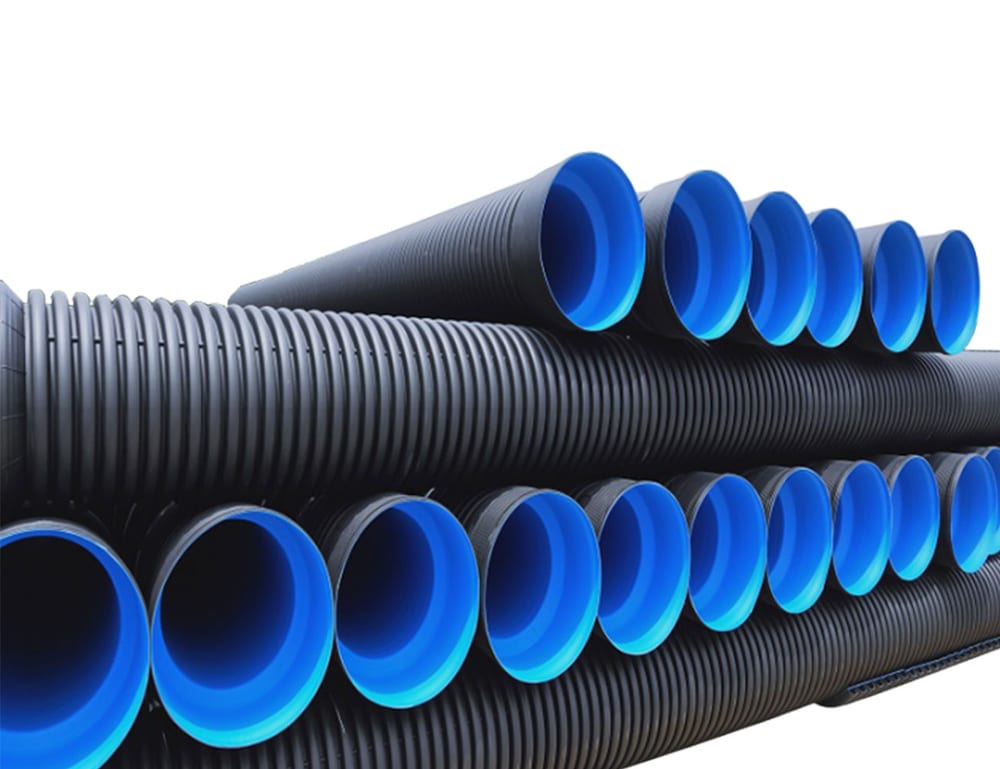 Finished double wall corrugated pipe produced by Xinrongplas extrusion line